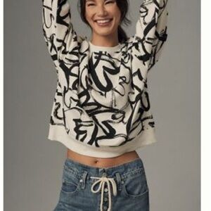 Maeve Heart Printed Sweatshirt